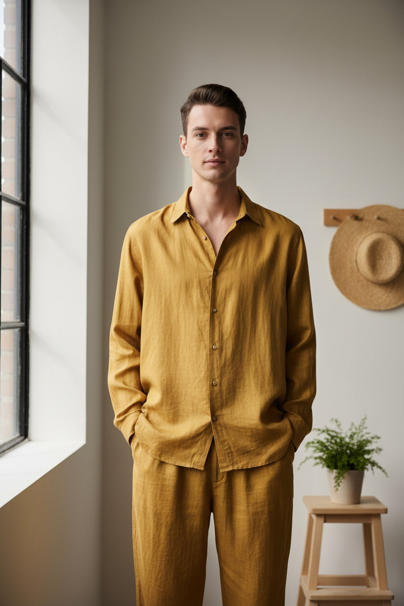 Gold Linen Shirt