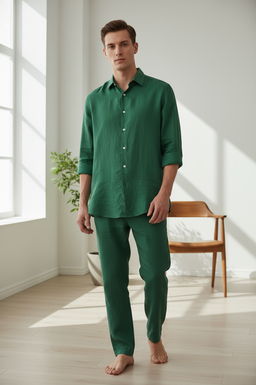 Green Linen Shirt