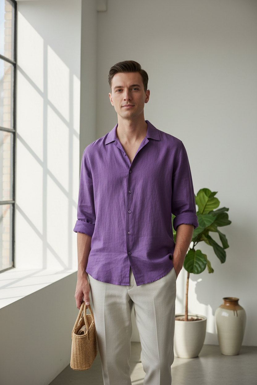 Purple Linen Shirt