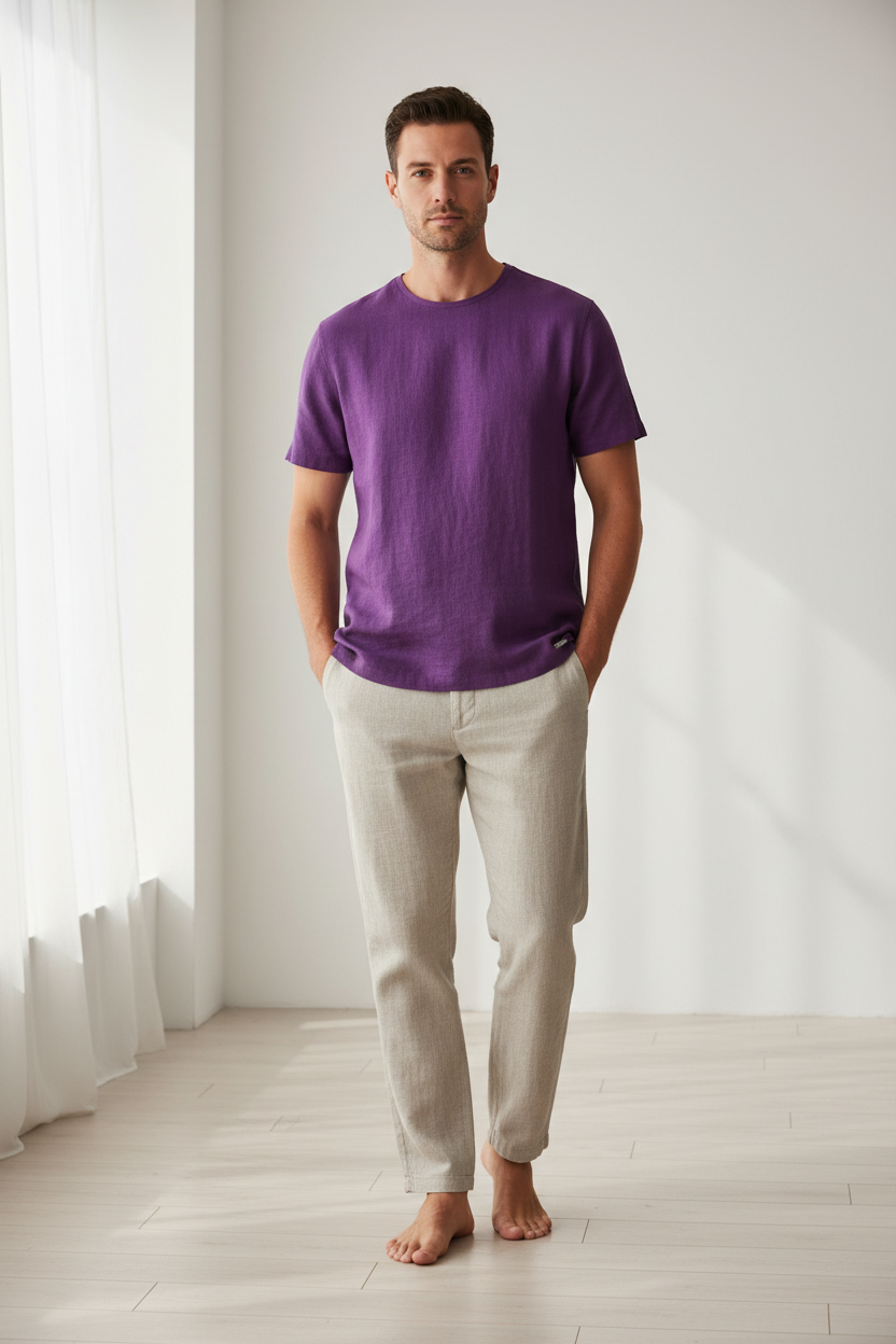 Purple Linen T-Shirt